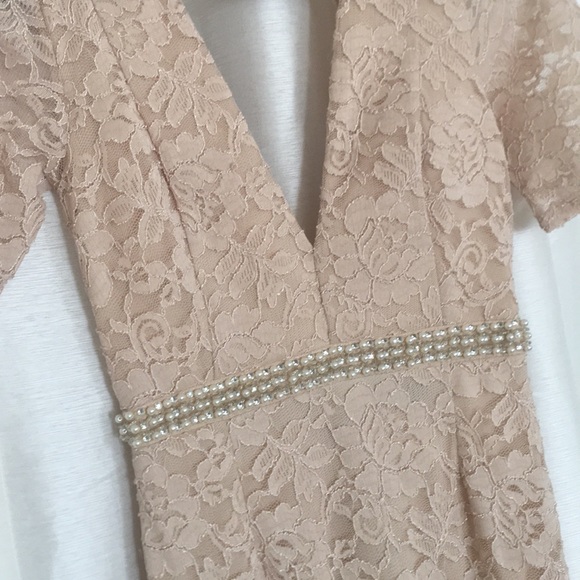 Beautiful Lace Mermaid Gown with Deep V - Picture 6 of 8